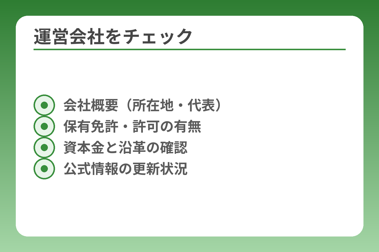 運営会社をチェック