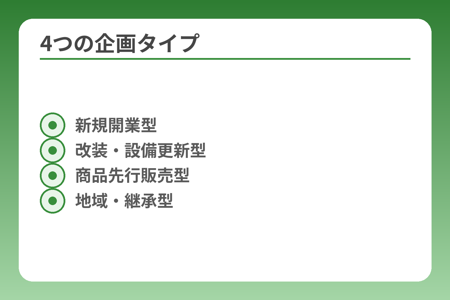 4つの企画タイプ