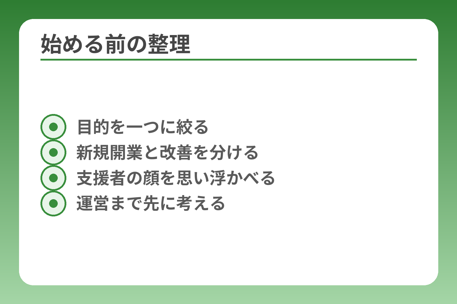 始める前の整理