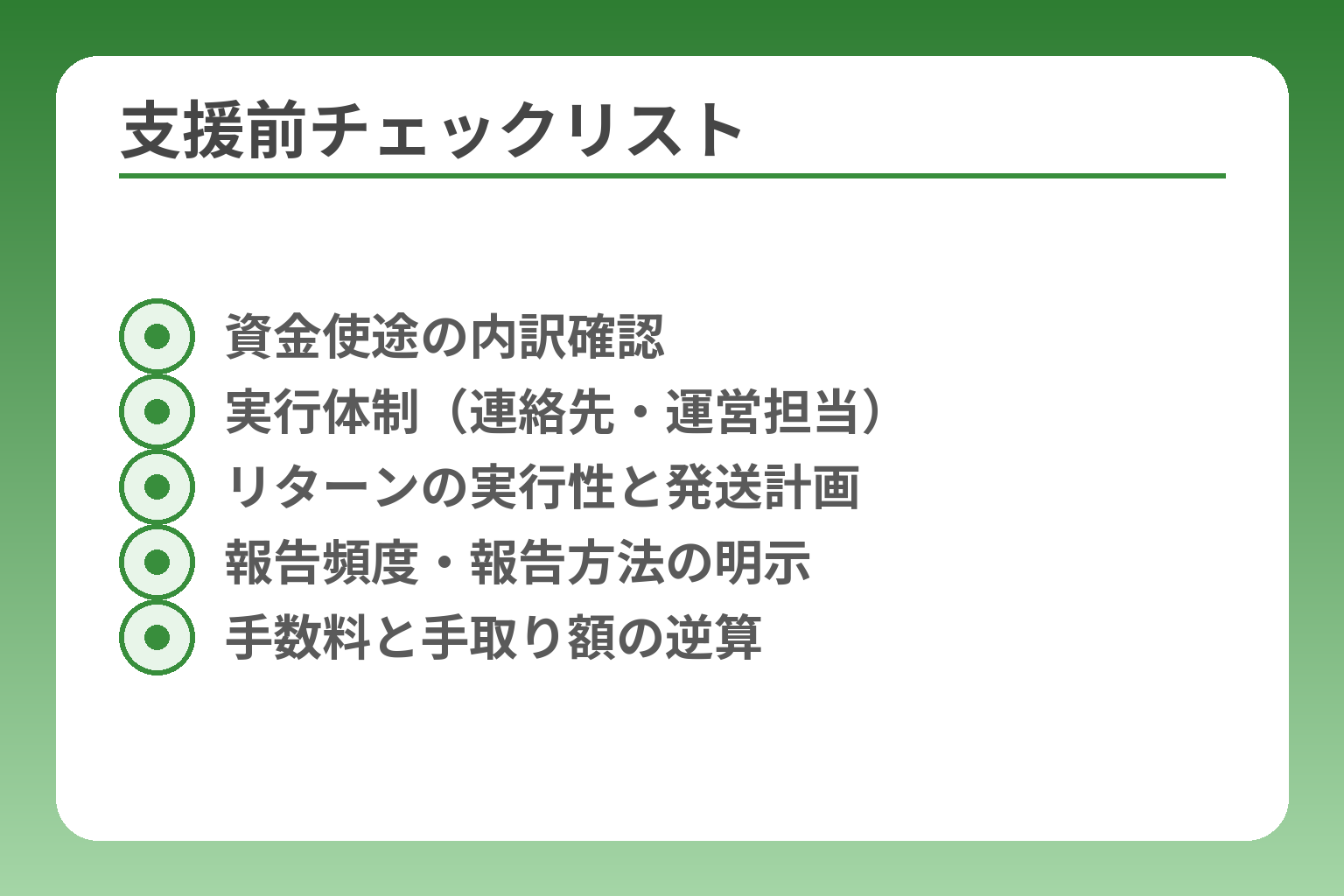 支援前チェックリスト
