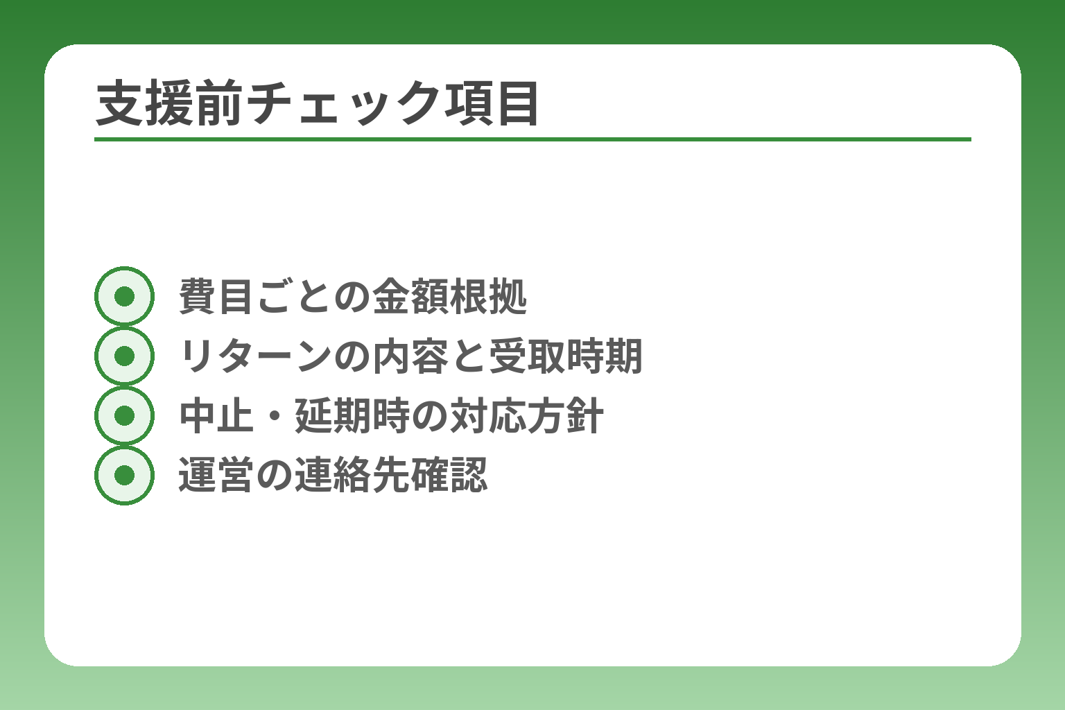 支援前チェック項目