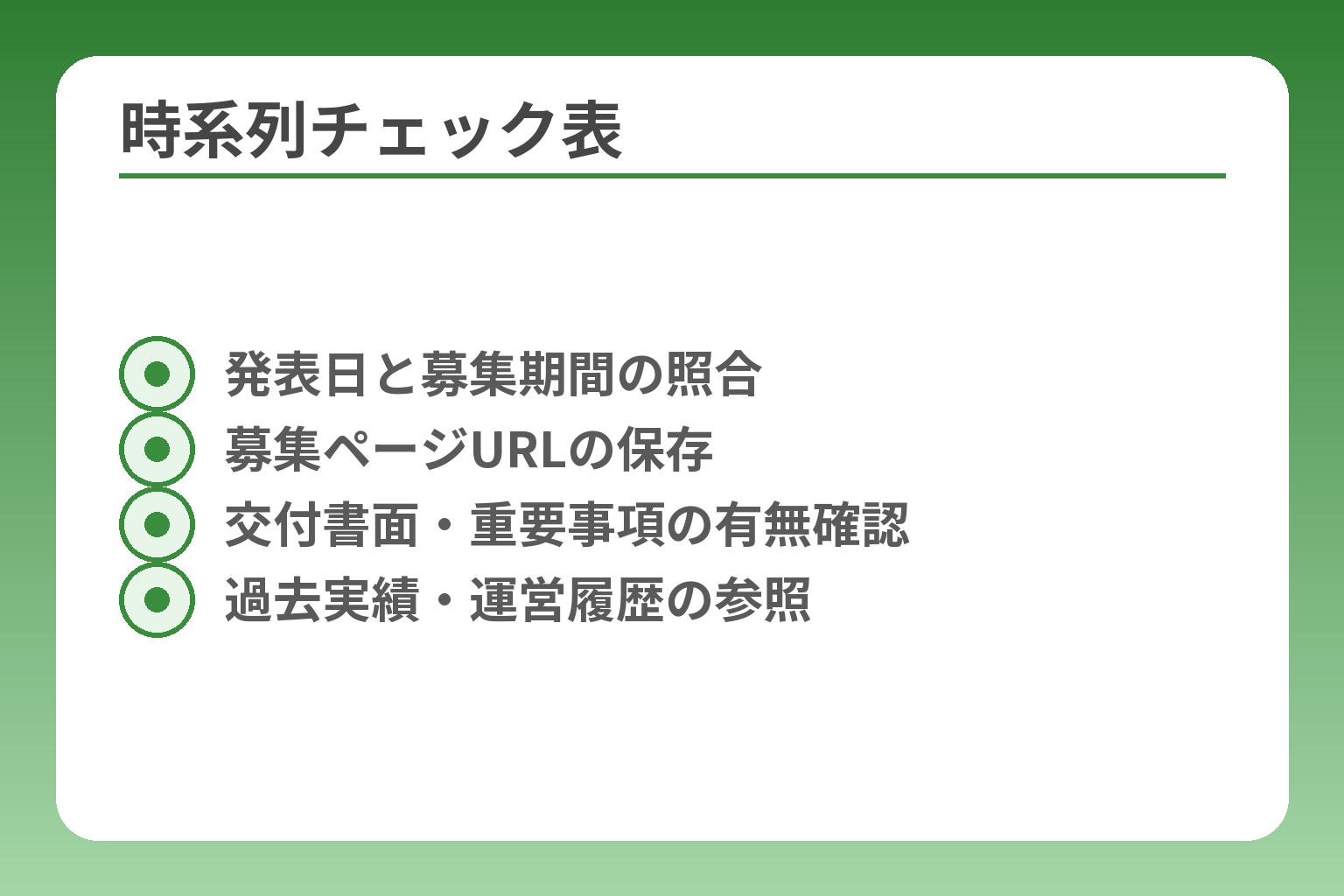 時系列チェック表