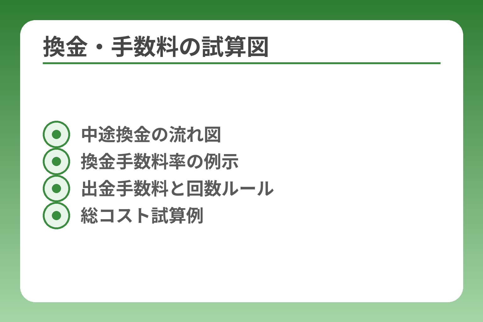 換金・手数料の試算図