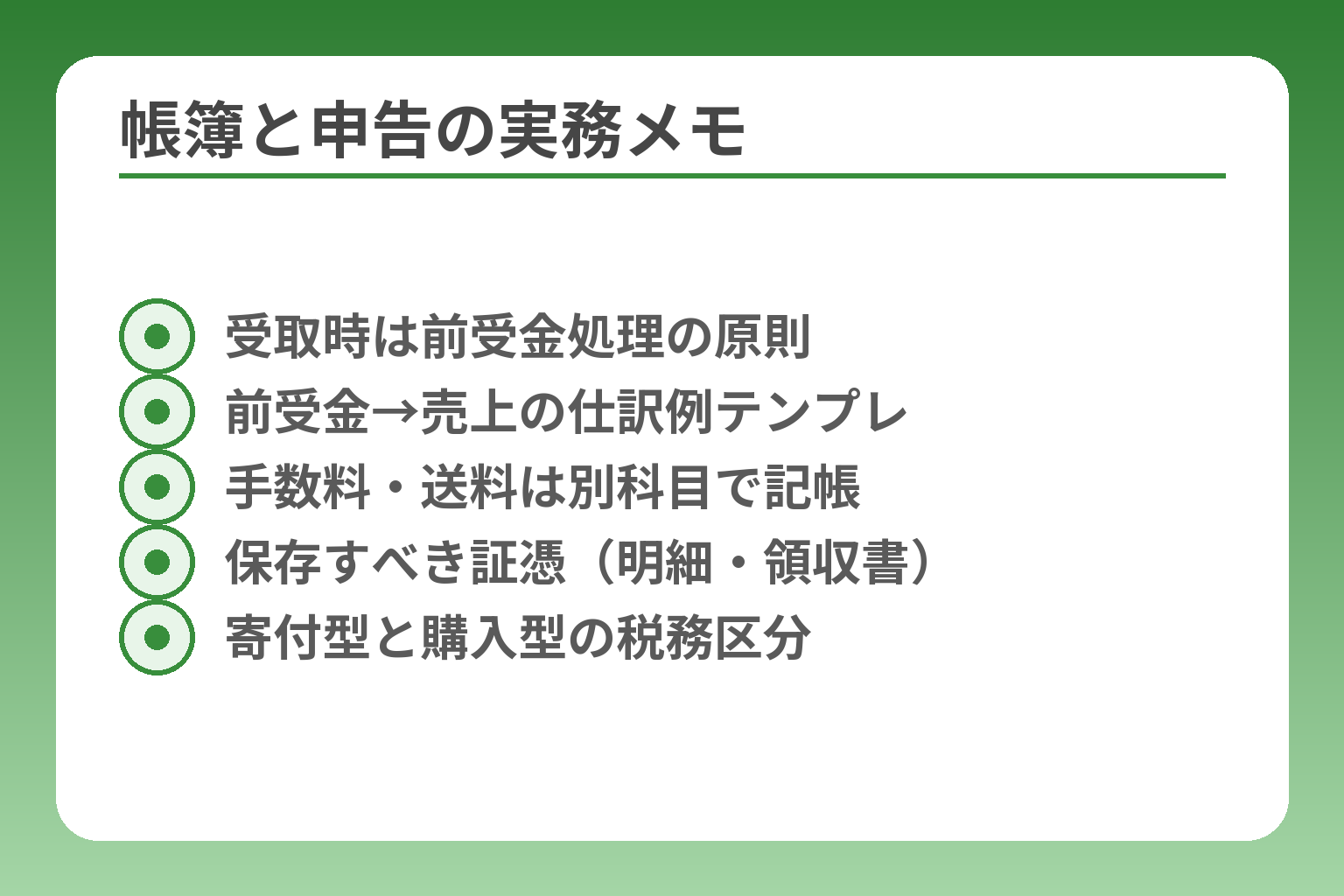 帳簿と申告の実務メモ