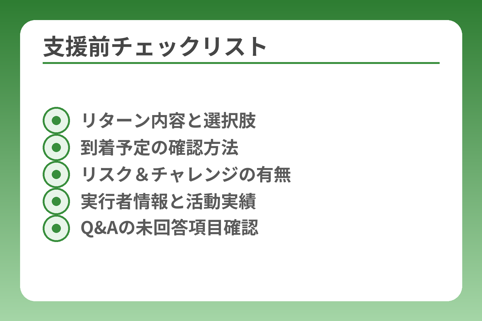 支援前チェックリスト