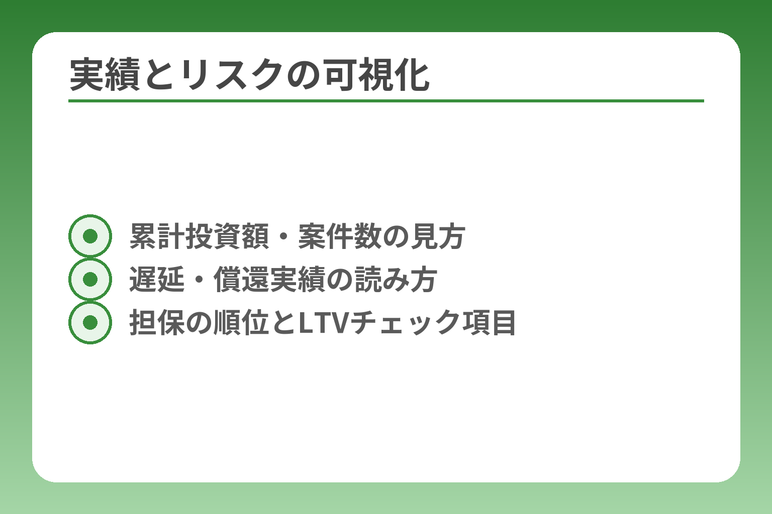 実績とリスクの可視化