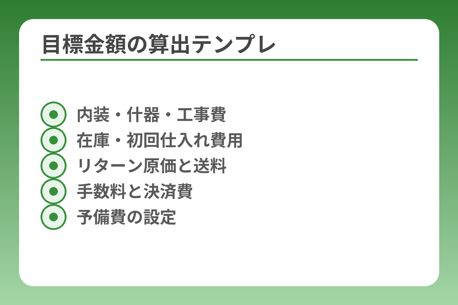 目標金額の算出テンプレ