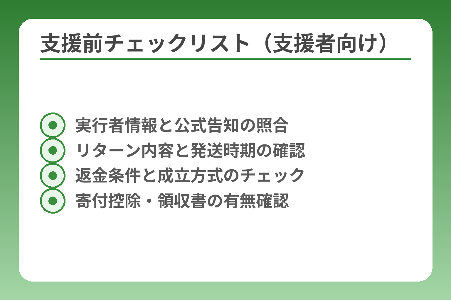 支援前チェックリスト（支援者向け）