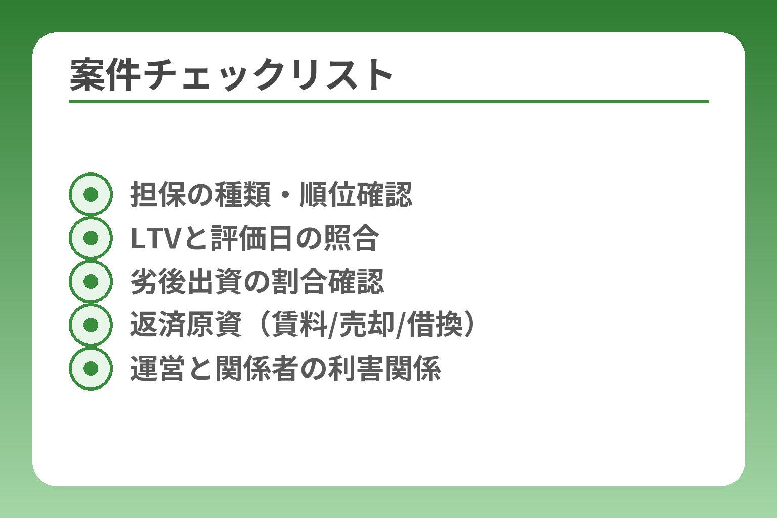 案件チェックリスト