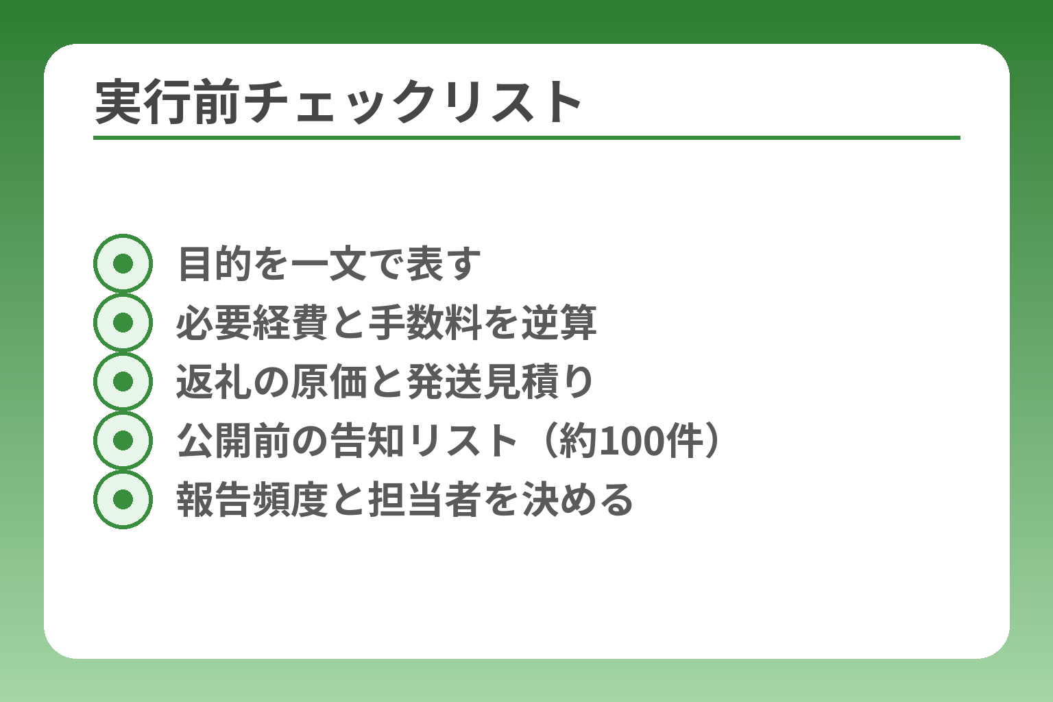 実行前チェックリスト