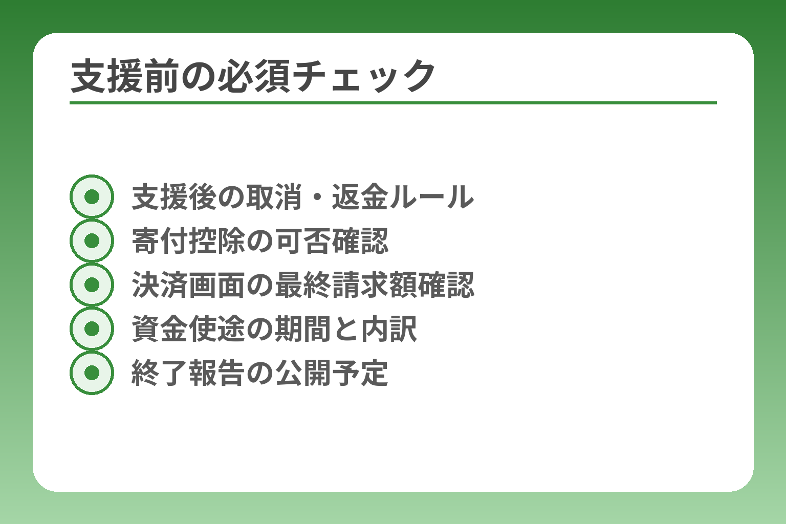 支援前の必須チェック