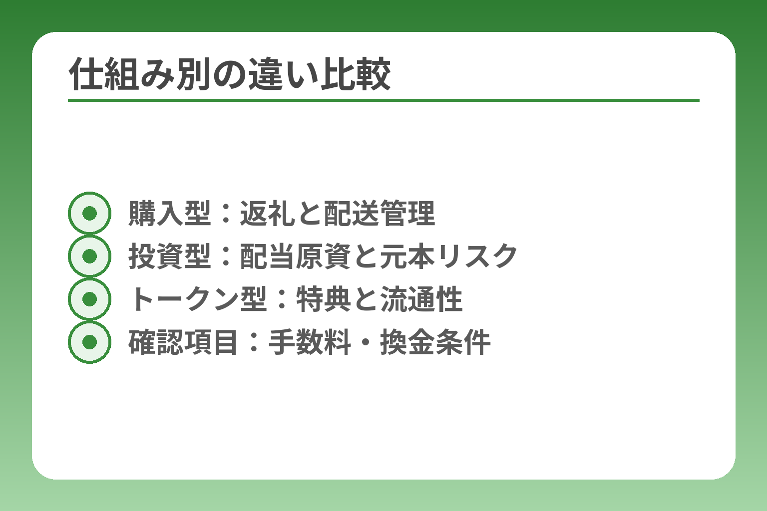仕組み別の違い比較