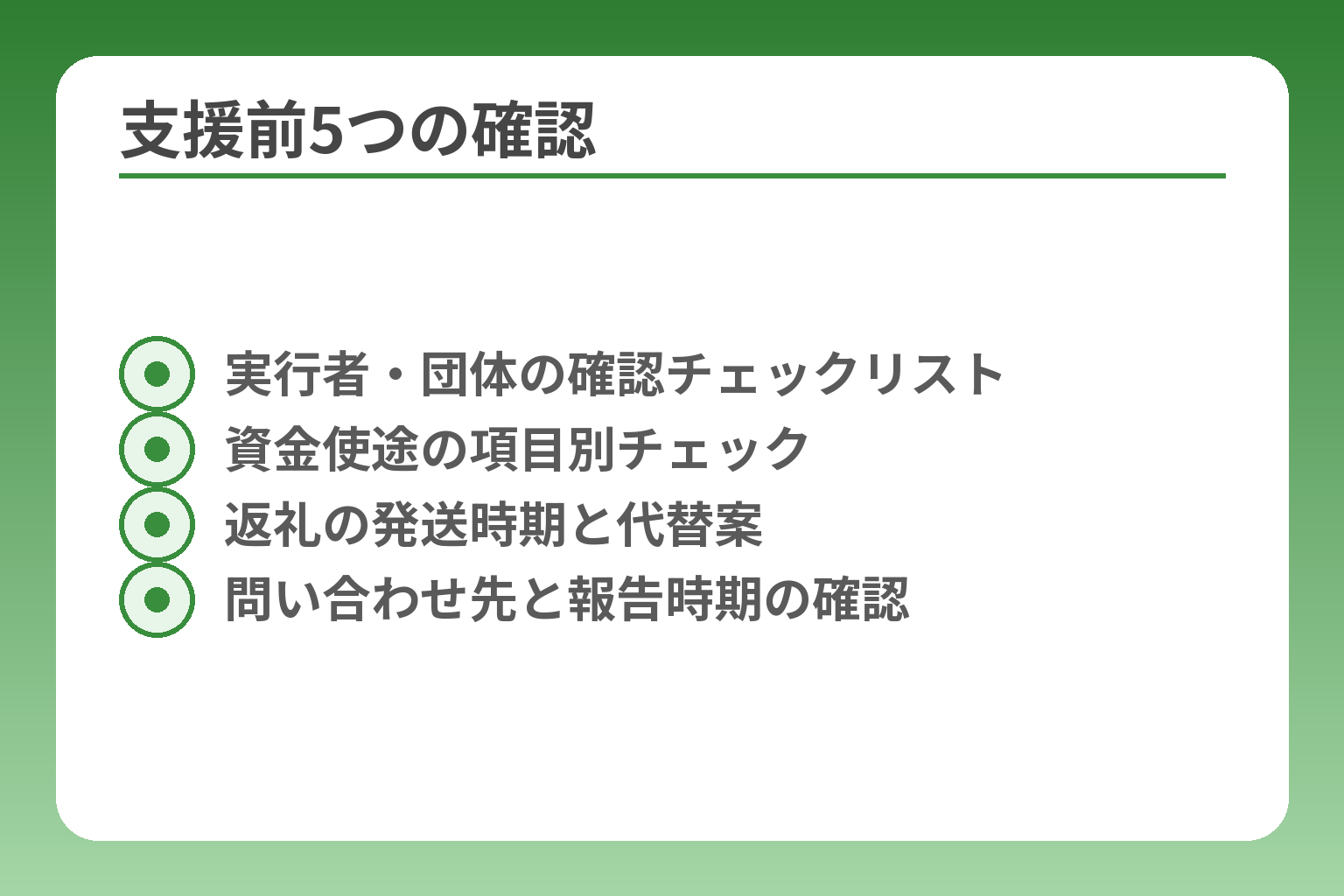 支援前5つの確認