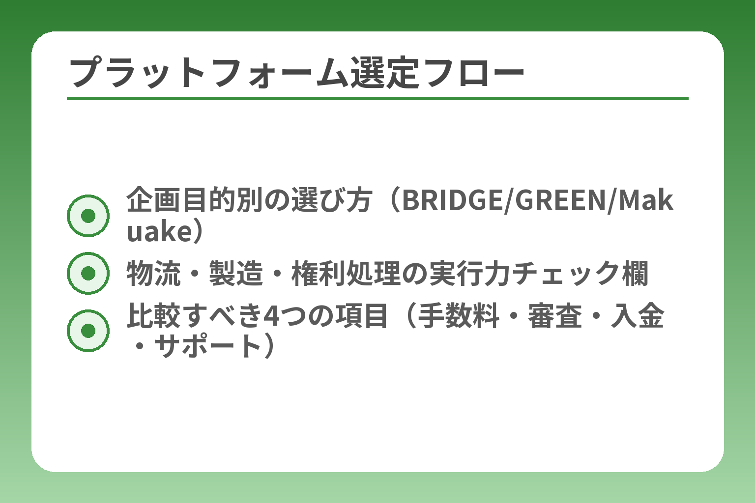 プラットフォーム選定フロー