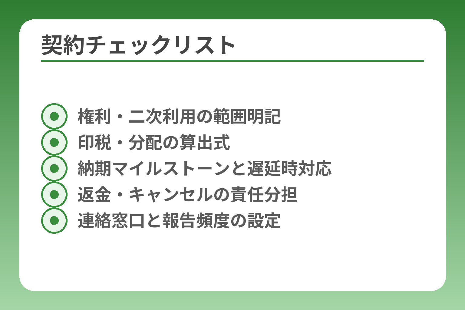 契約チェックリスト