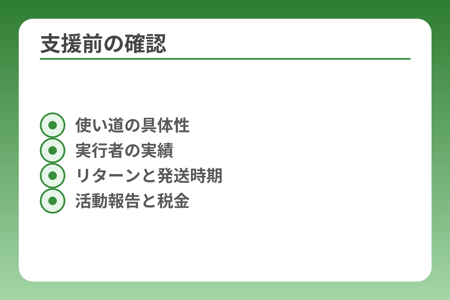 支援前の確認