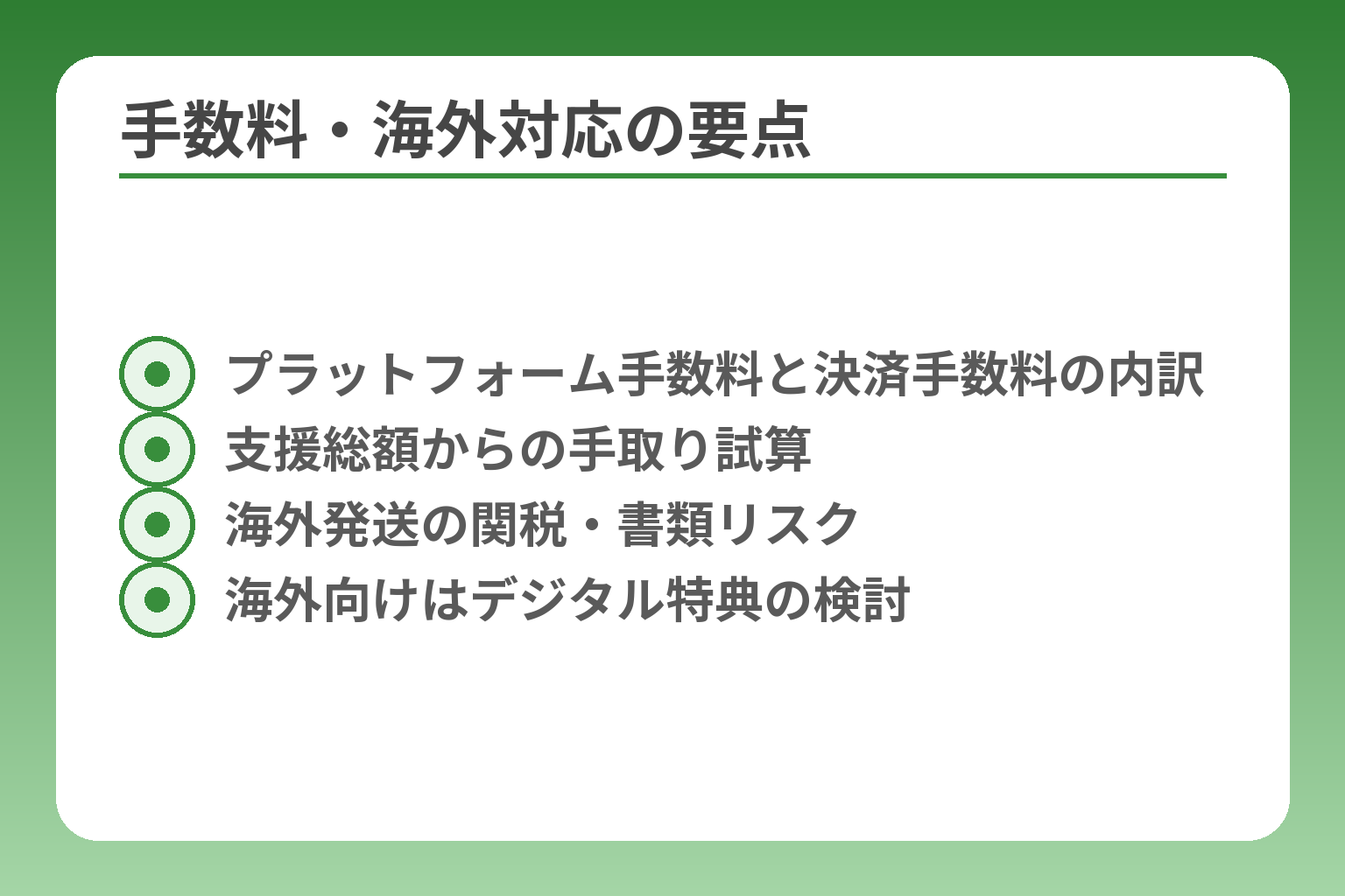手数料・海外対応の要点