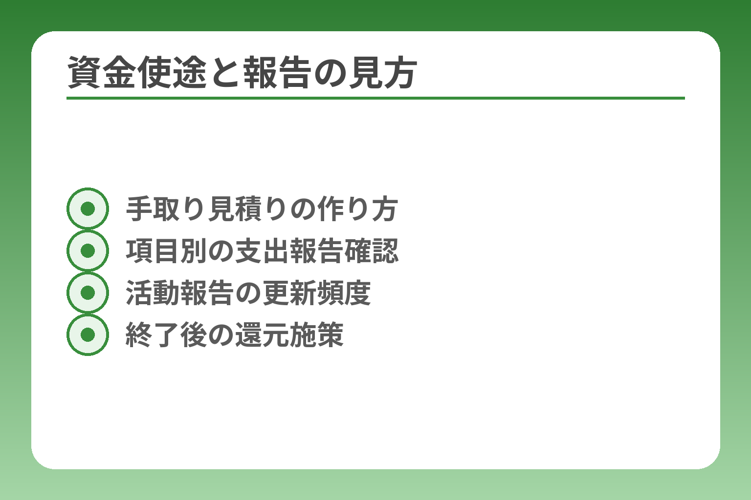 資金使途と報告の見方