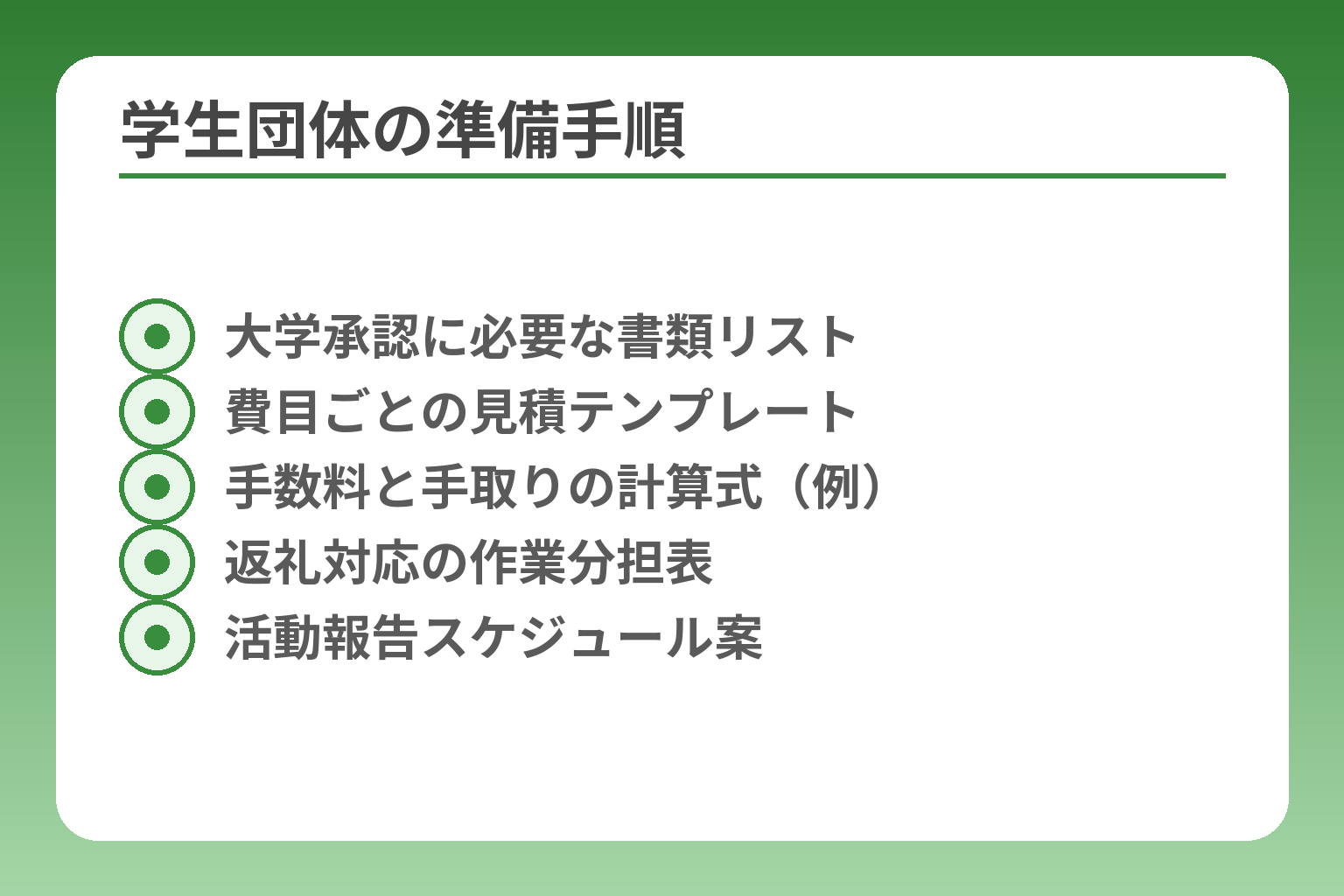 学生団体の準備手順
