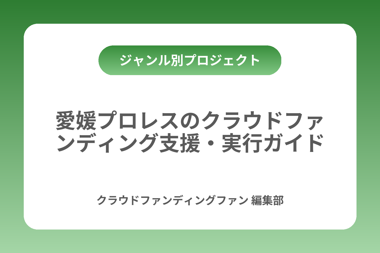 愛媛プロレスのクラウドファンディング支援・実行ガイド カバー画像